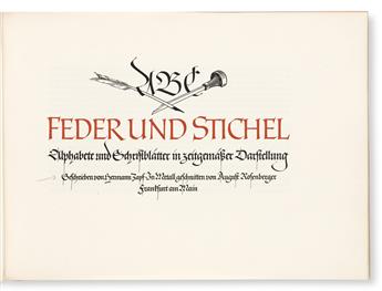 [SPECIMEN BOOK — HERMANN ZAPF]. Feder und Stichel: Alphabete und Schriftblatter in zeitgemasser Darstellung. Frankfurt am Main, [1950].